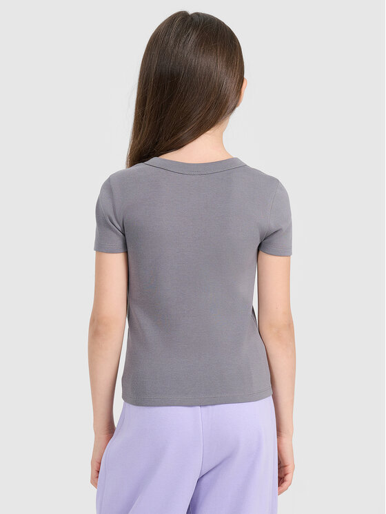 4F 4F T-Shirt BASIC+ Szary ciemny Slim Fit