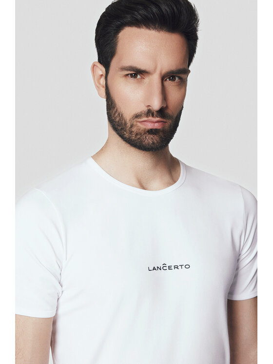 Lancerto Lancerto T-Shirt Calum TS073124000013 Biały Regular Fit