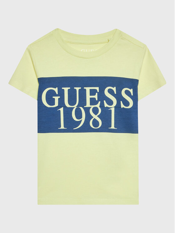 Guess T-shirt N3GI02 K8HM0 Žuta Regular Fit