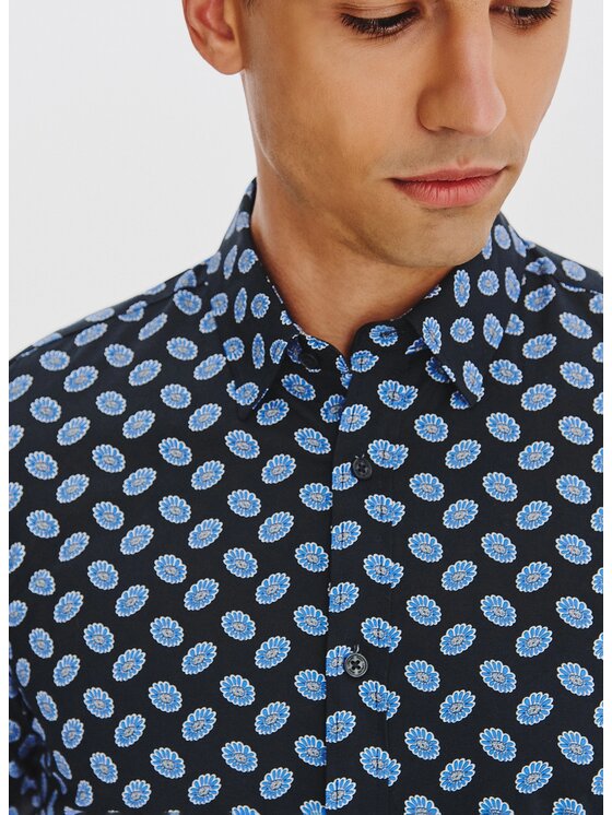 Pako Lorente Pako Lorente Koszula P25WF-1X-005 Granatowy Slim Fit