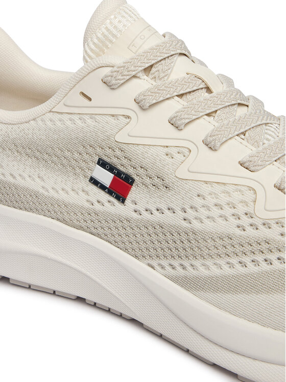 Tommy Jeans Tommy Jeans Sneakersy Runner Knitted EM0EM01713 Écru