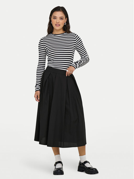 ONLY ONLY Trapecijos formos sijonas Maila 15369555 Juoda Regular Fit