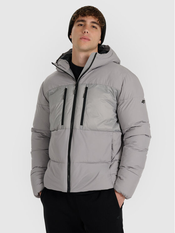 4F 4F Kurtka puchowa APRES SKI Szary Regular Fit