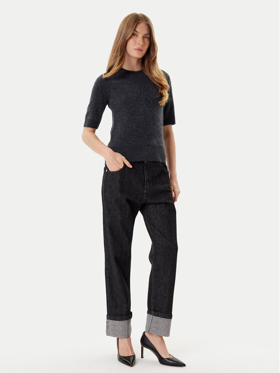Rinascimento Rinascimento Traperice CFC0125150003 Crna Loose Fit