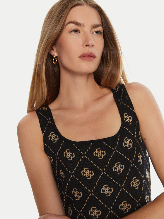 Guess Guess Džemper haljina Sarah W4BK98 Z3JD2 Crna Slim Fit
