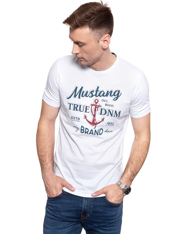 Mustang Mustang T-shirt ALEX C PRINT Bianco Regular Fit