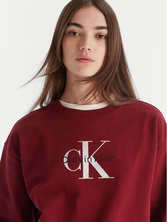 Calvin Klein Jeans Calvin Klein Jeans Mikina Monologo LV047B234G Bordová Relaxed Fit
