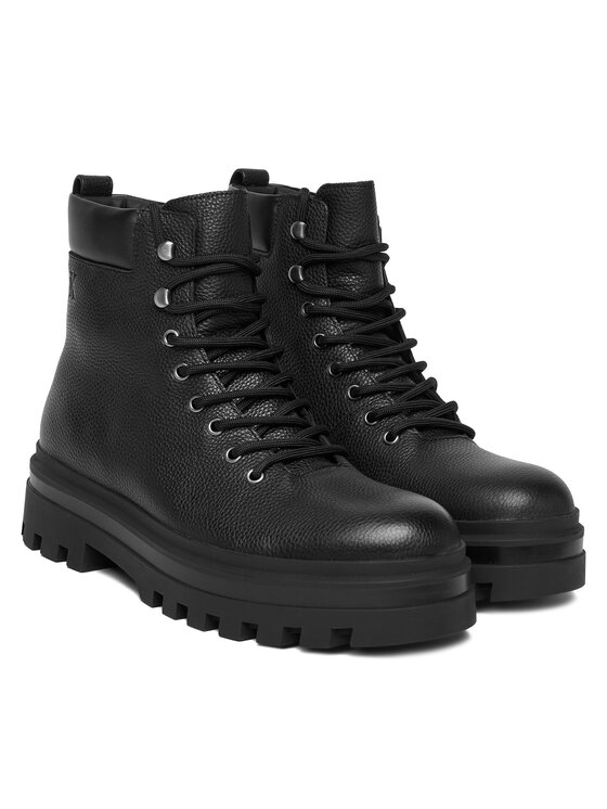 Calvin Klein Jeans Calvin Klein Jeans Kotníková obuv Lugged Hiking Lace Up Lth YM0YM01336 Černá