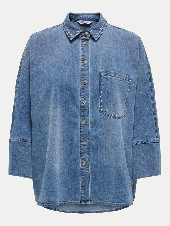 ONLY ONLY džínsová košeľa Grace 15338585 Modrá Loose Fit