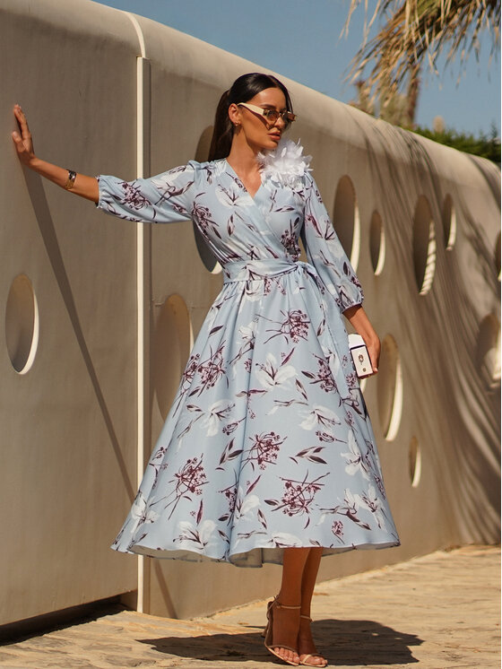 LIDIA KALITA LIDIA KALITA Sukienka koktajlowa Bel Niebieski Flare Fit
