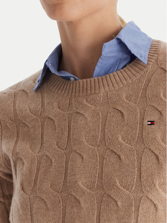 Tommy Hilfiger Tommy Hilfiger Πουλόβερ WW0WW43586 Μπεζ Regular Fit