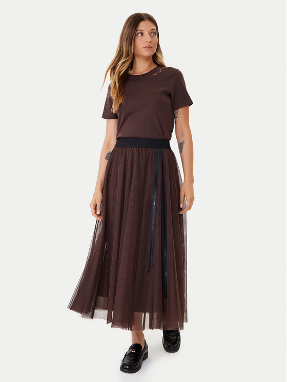 JOOP! JOOP! suknja od tila 58 252S58Fridi 30046657 Smeđa Regular Fit