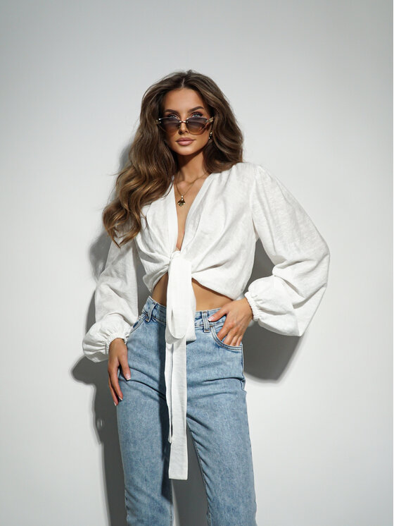 LilaLou LilaLou Blúzka Helen Biela Regular Fit