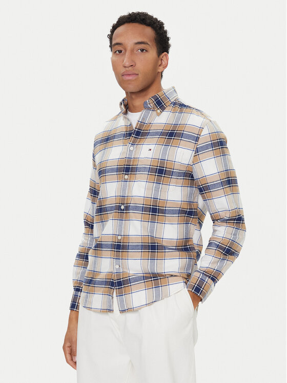 Tommy Hilfiger Tommy Hilfiger Πουκάμισο Hero MW0MW40473 Μπεζ Regular Fit