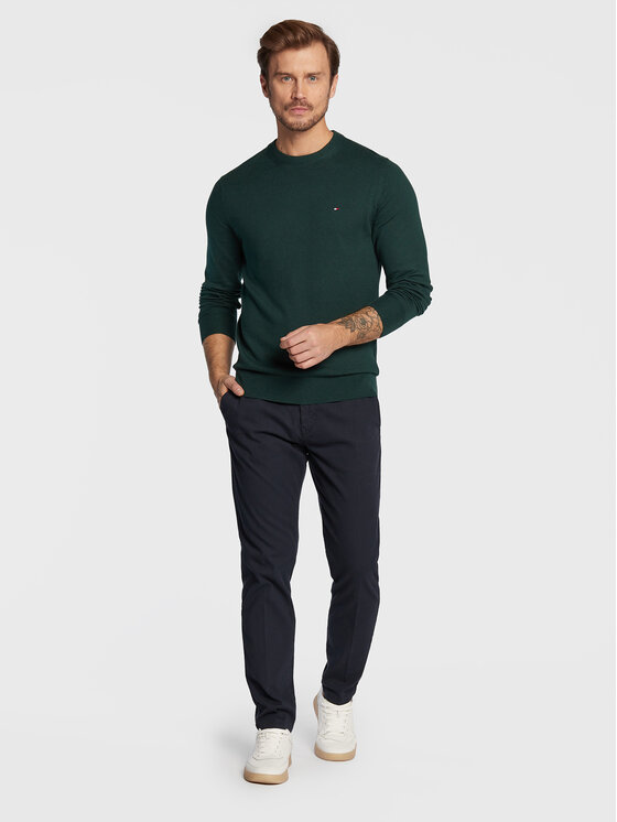 Tommy Hilfiger Tommy Hilfiger Sweter MW0MW28046 Zielony Regular Fit