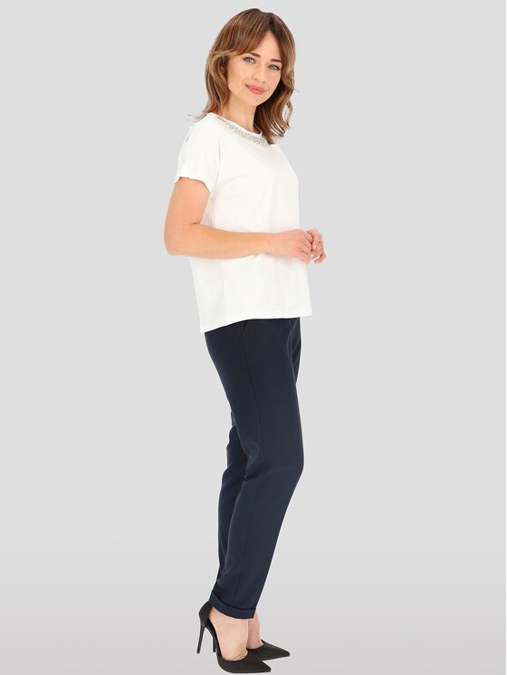 Perso Perso T-Shirt TCE243000F Biały Regular Fit