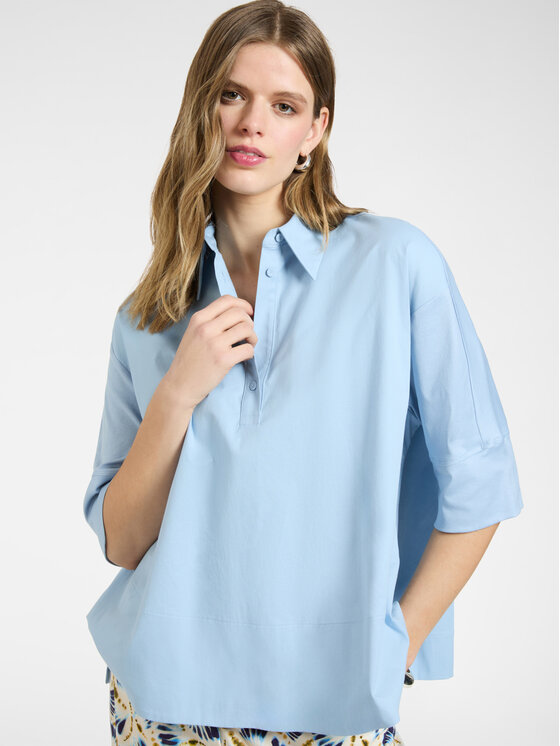 Elena Mirò Elena Mirò Bluzka 2009Z000058N004 Turkusowy Boxy Fit