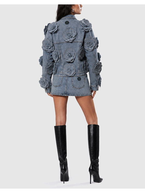 PHILIPP PLEIN PHILIPP PLEIN Kurtka jeansowa 31163 Niebieski Regular Fit