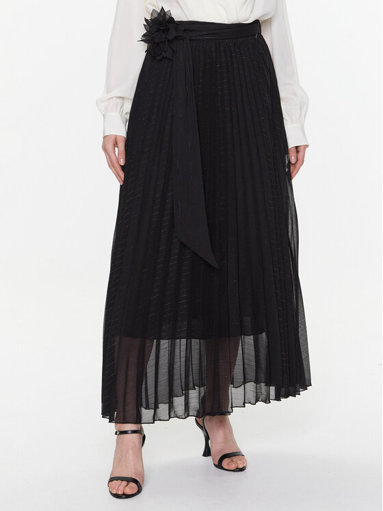 Dixie Fustă plisată G319V007A Negru Regular Fit