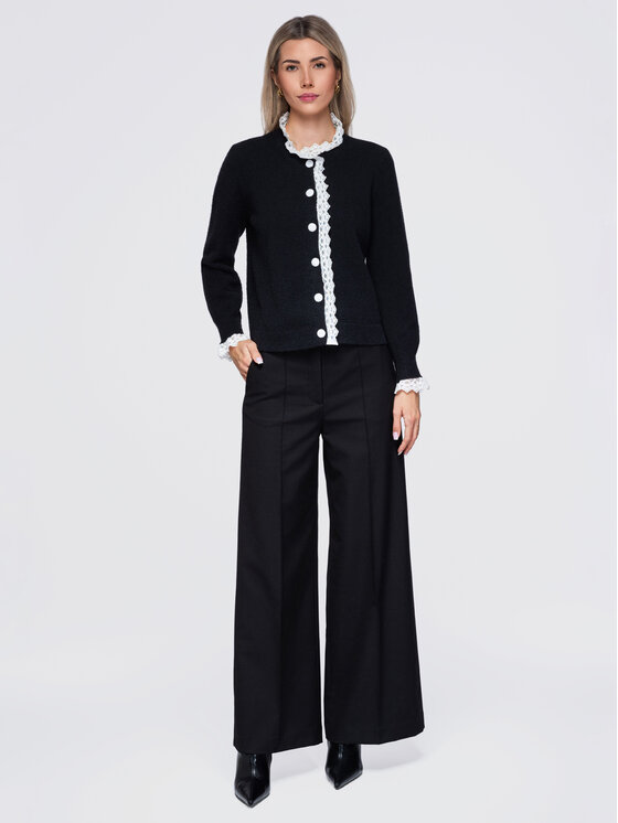 Ombre Ombre Kardigan OW-SW-E0034 Czarny Slim Fit