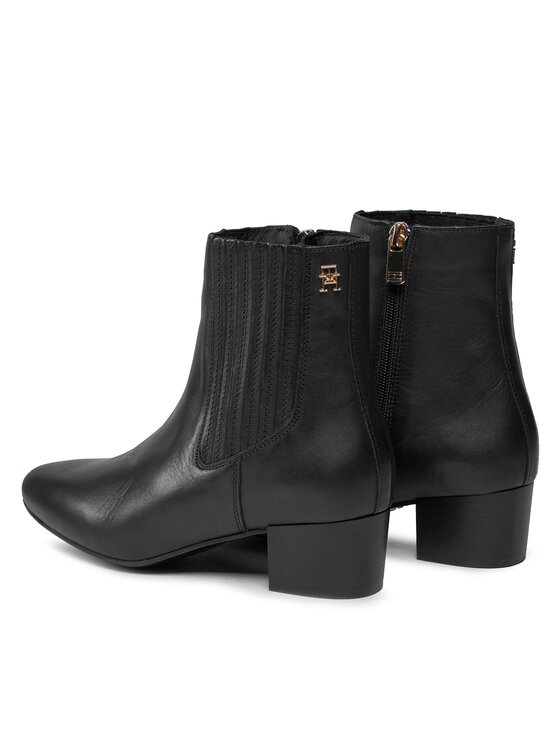 Tommy Hilfiger Tommy Hilfiger Botine Essential Leather Boot FW0FW07759 Negru