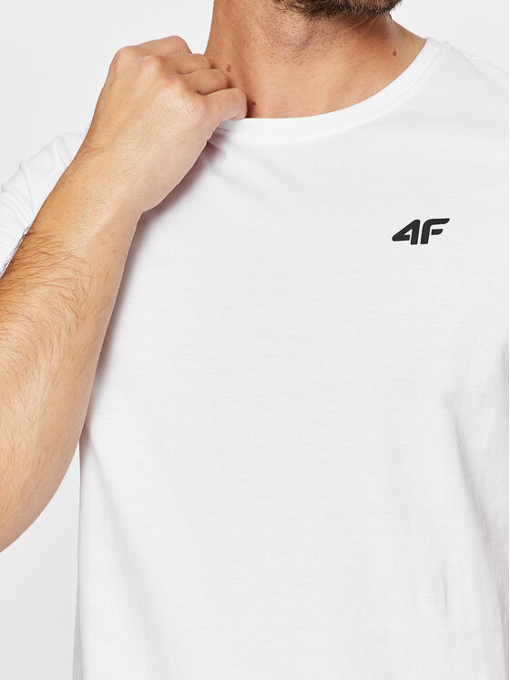 4F 4F T-Shirt 4FAW23TTSHM0876 Biały Regular Fit