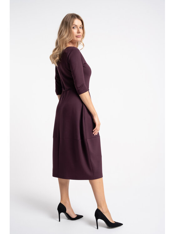 CLICK CLICK Sukienka dzianinowa 60-6028 Fioletowy Regular Fit