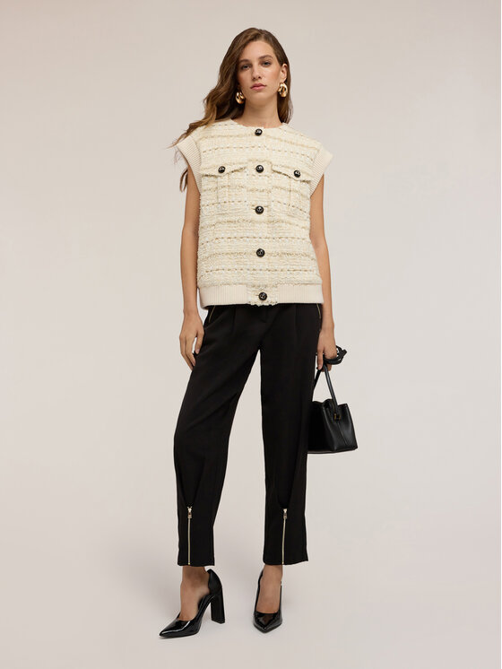 Motivi Motivi Cappotto L018W000034N011 Écru Regular Fit