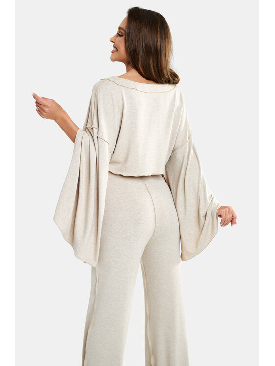 MANDRAGORA MANDRAGORA Sweter Wiskoza summer Beżowy Oversize