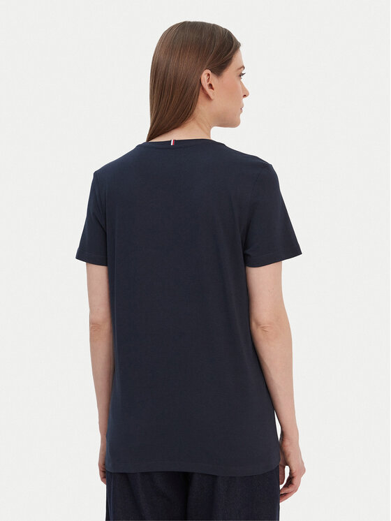 Tommy Hilfiger Tommy Hilfiger T-Shirt Heritage Graphic Tee WW0WW24967 Granatowy Regular Fit