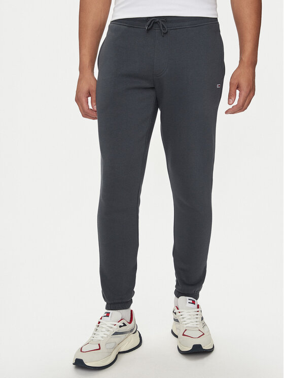 Tommy Jeans Teplákové nohavice Flag DM0DM20473 Sivá Slim Fit