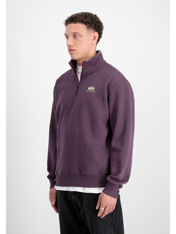 Alpha Industries Alpha Industries Bluza Half Zip Small Logo Sweatshirt Fioletowy Regular Fit