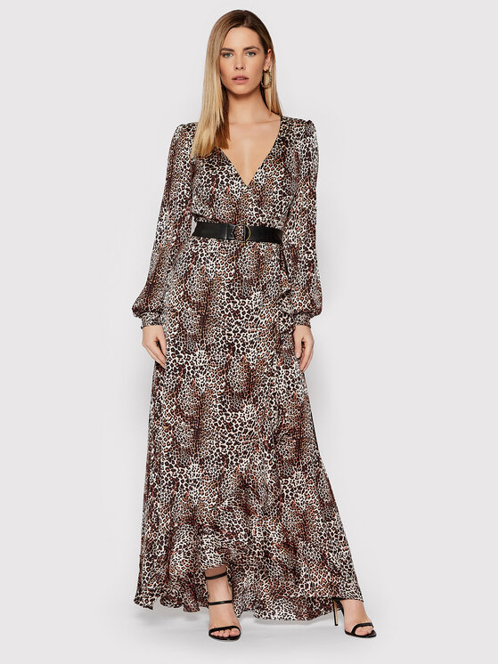 Guess Guess Официална рокля W2RK21 WEDU2 Кафяв Slim Fit