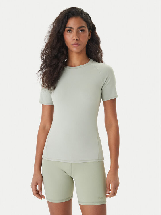 Reebok Reebok T-Shirt Reebok x Ewa Chodakowska RK25613CCW Světle zelená Slim Fit