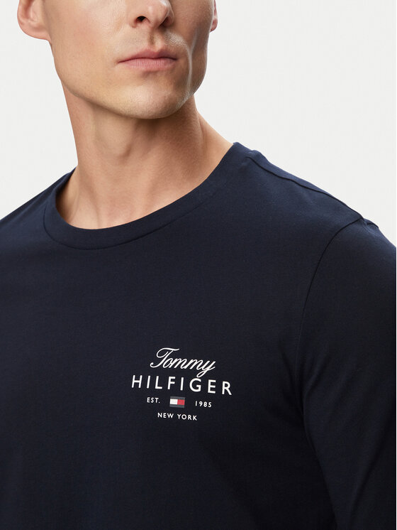 Tommy Hilfiger Tommy Hilfiger Longsleeve Script Stack MW0MW43225 Dunkelblau Regular Fit