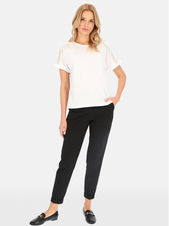 Perso Perso T-Shirt TCE240011F Biały Regular Fit