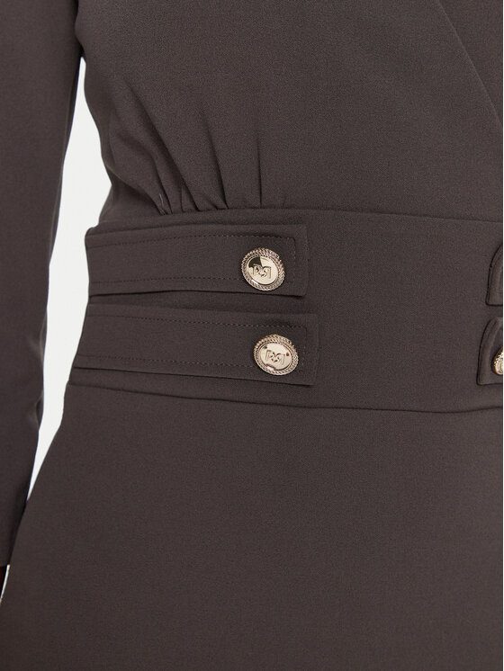 Rinascimento Rinascimento Koktejlové šaty CFC0119920003 Sivá Regular Fit