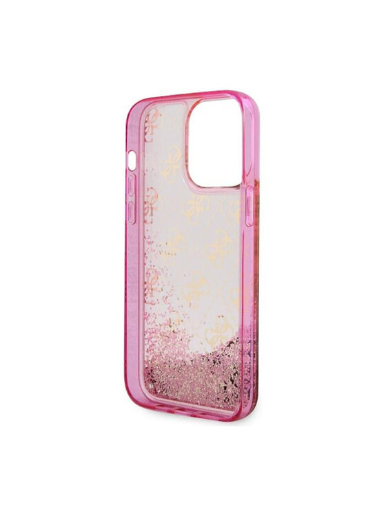 Guess Guess Etui na telefon Liquid Glitter Transculent 4G Różowy