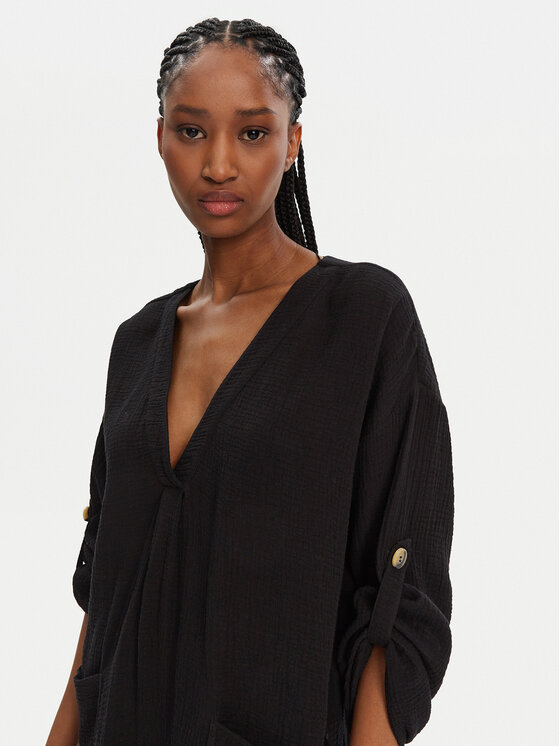 Seafolly Seafolly Φόρεμα παραλίας Essential 54020-CU Μαύρο Relaxed Fit