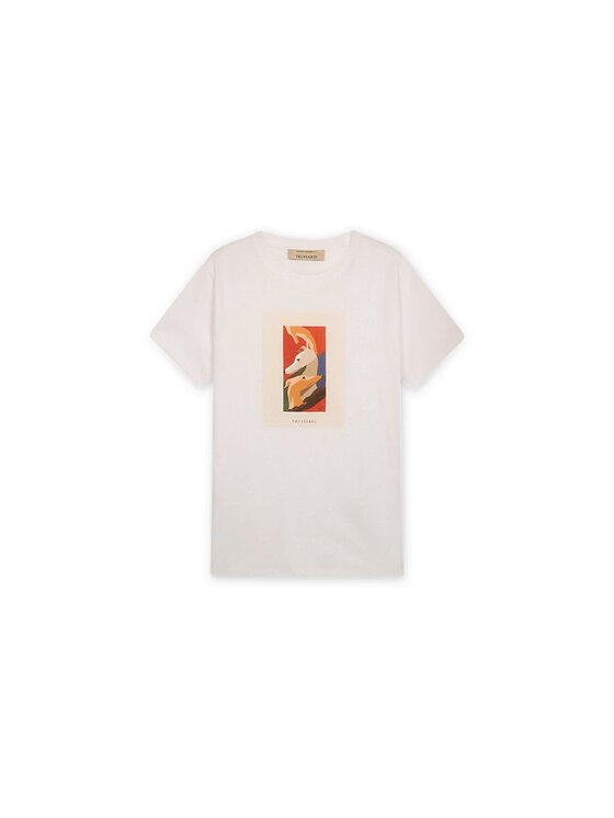 Trussardi Trussardi T-Shirt G0688000163N001 Biały Regular Fit