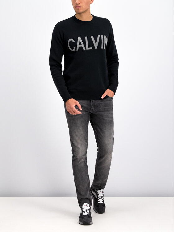 Calvin Klein Jeans Sweter J30J313161 Czarny Regular Fit