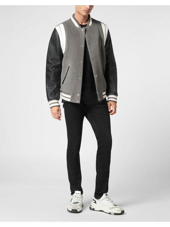 PHILIPP PLEIN PHILIPP PLEIN Kurtka skórzana 9481 Beżowy Regular Fit