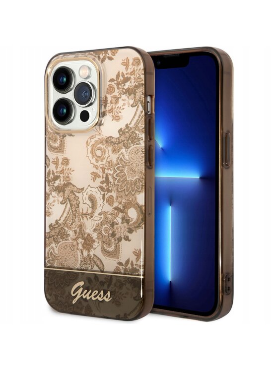 Guess Guess Etui na telefon Porcelain Brązowy