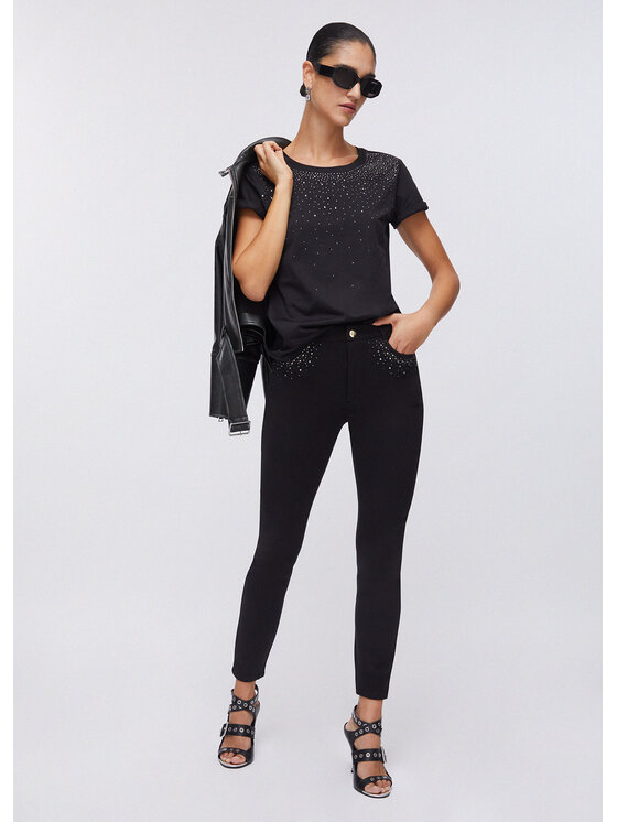 Liu Jo Liu Jo Spodnie materiałowe TA6027JS18222222 Czarny Regular Fit