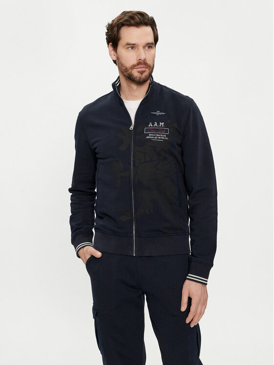 Aeronautica Militare Aeronautica Militare Majica dugih rukava 241FE1862F511 Tamnoplava Regular Fit