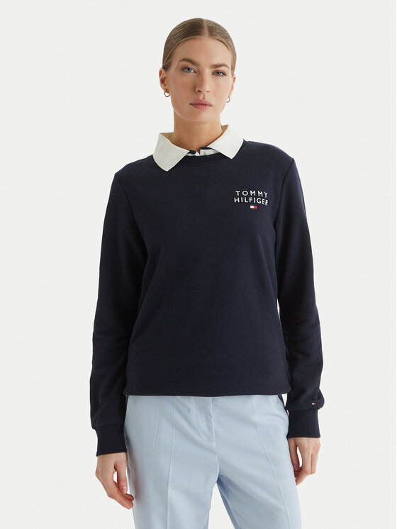 Tommy Hilfiger Bluză UW0UW04521 Bleumarin Regular Fit