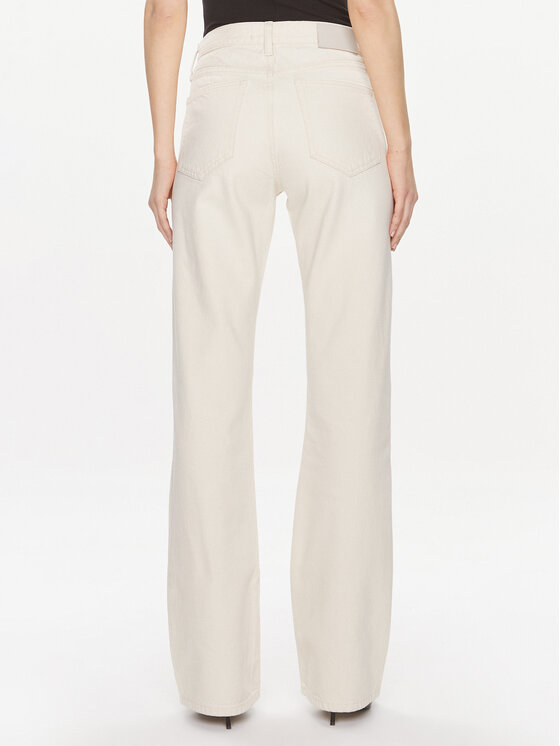Calvin Klein Calvin Klein Jeansy Mid Rise Relax Bootcut Ecru K20K206308 Biały Slim Fit