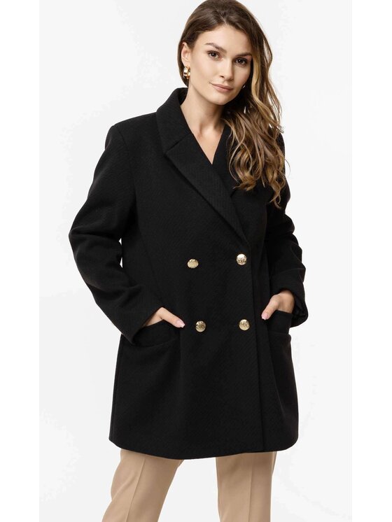 Luisia Luisia Płaszcz VERA Czarny Classic Fit