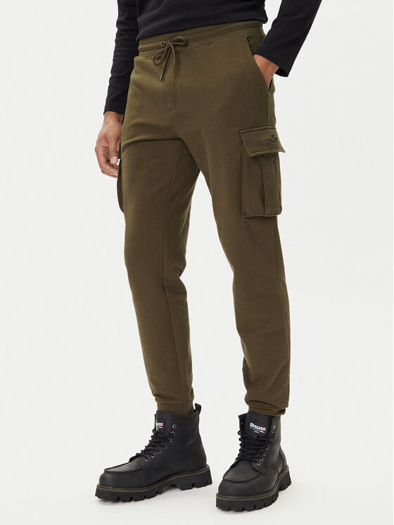 Aeronautica Militare Spodnie dresowe 252PF1010UF00662 Zielony Regular Fit
