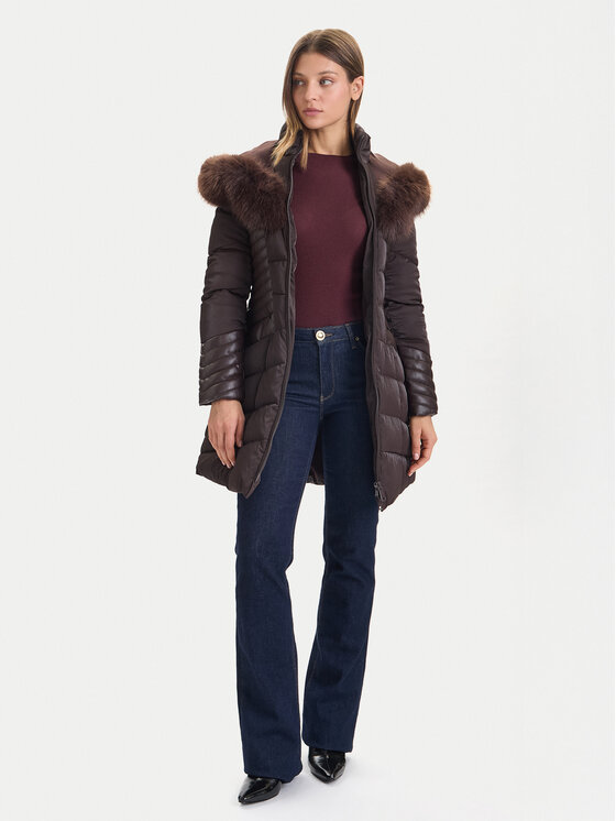 Guess Guess Zimní bunda W4BL61 WGLZ0 Hnědá Slim Fit